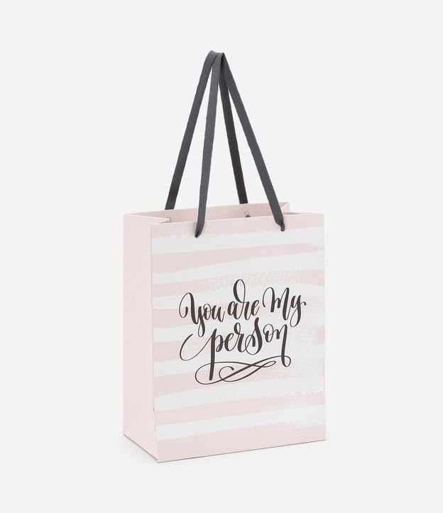 Embalagem de Presente Pequena com Estampa de Listra e Lettering