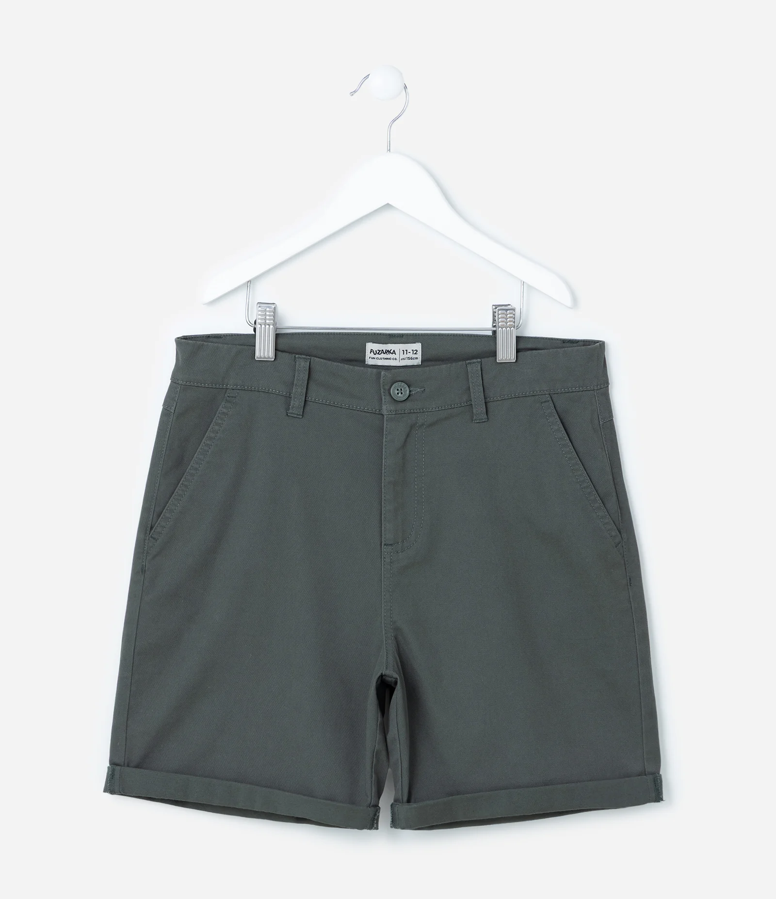 Bermuda Infantil em Sarja com Barra Dobrada - Tam 5 a 14 anos Verde 1