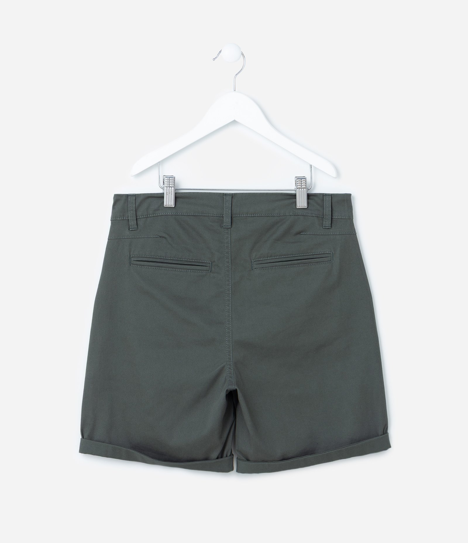 Bermuda Infantil em Sarja com Barra Dobrada - Tam 5 a 14 anos Verde 2