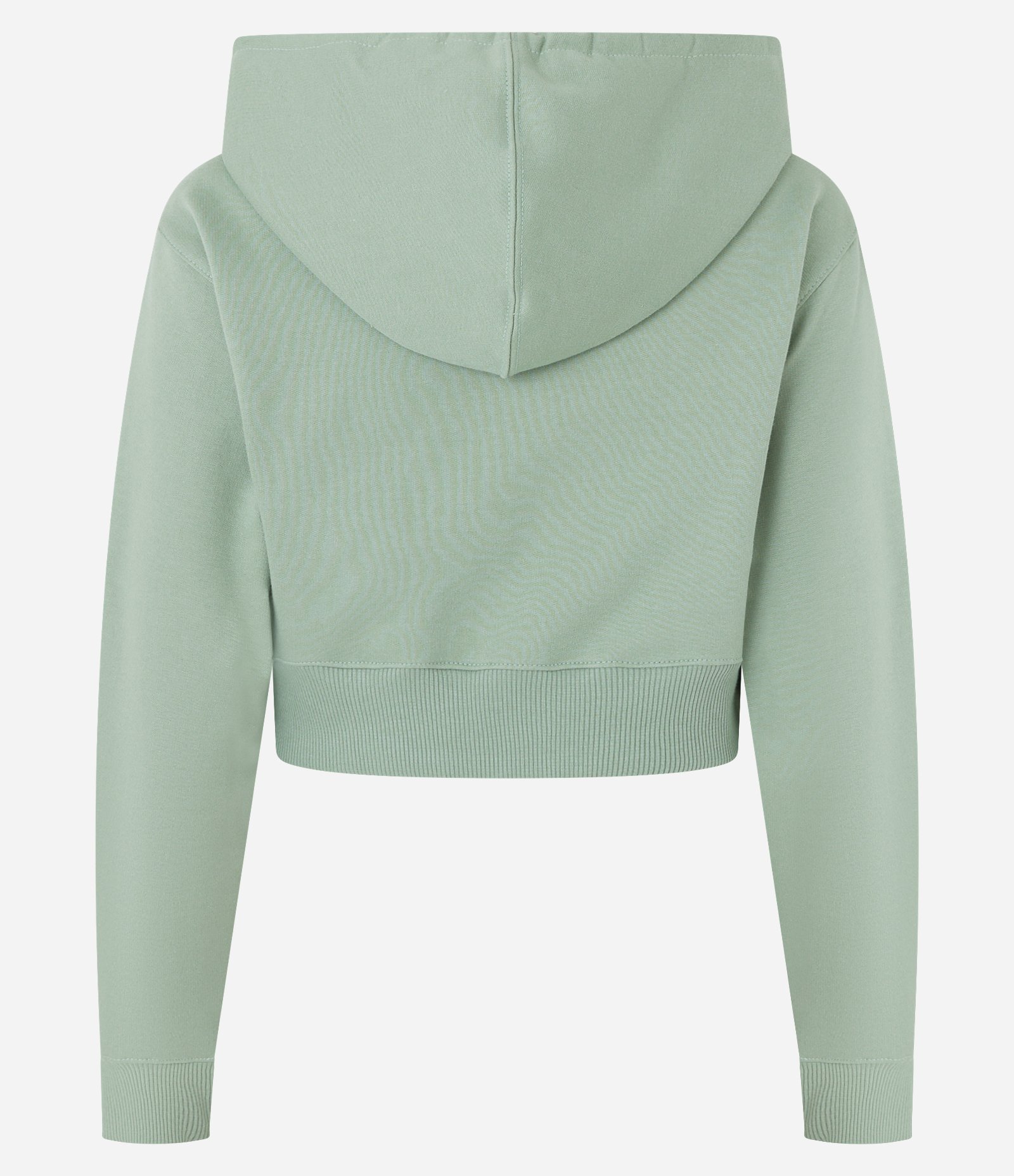 Blusão Cropped em Moletom com Forro Fleece e Capuz Verde 7