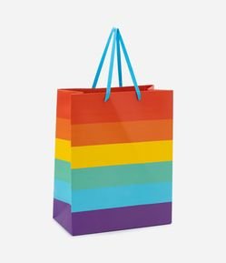 Embalagem de Presente Média com Estampa da Bandeira do Pride