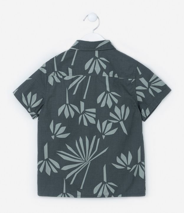 Camisa Infantil com Estampa Folhagens - Tam 5 a 14 Anos