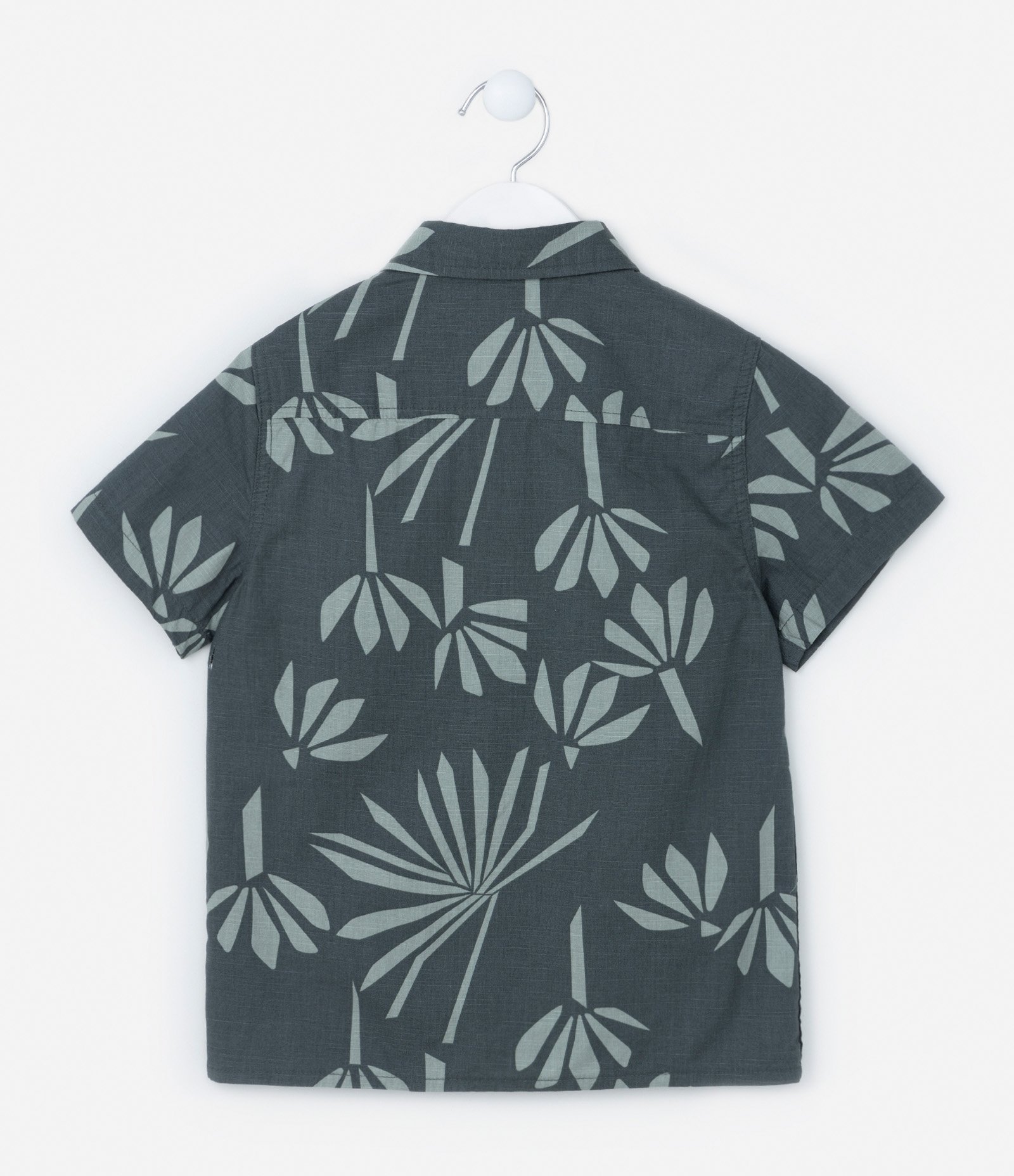 Camisa Infantil com Estampa Folhagens - Tam 5 a 14 Anos Verde 2