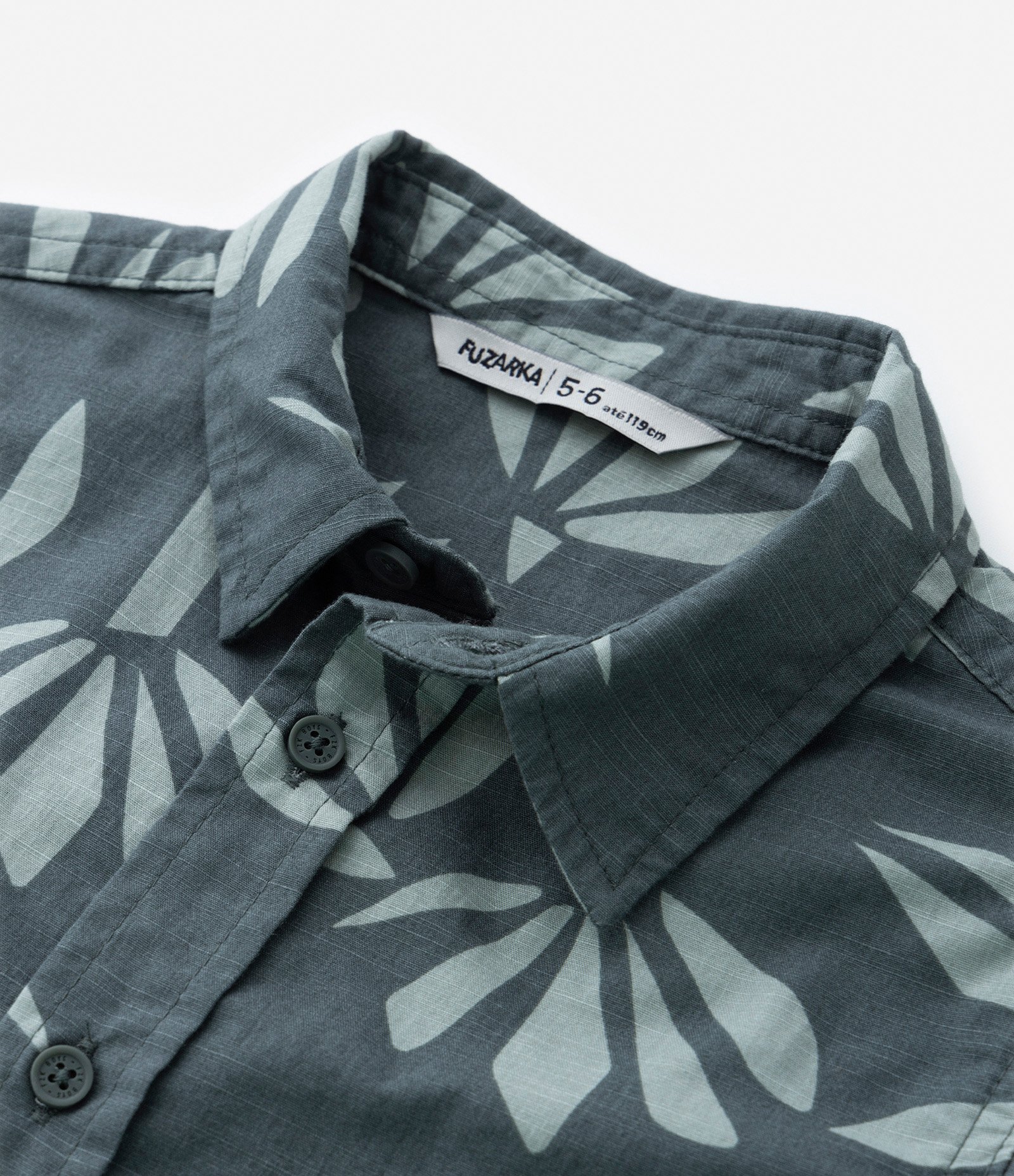 Camisa Infantil com Estampa Folhagens - Tam 5 a 14 Anos Verde 5