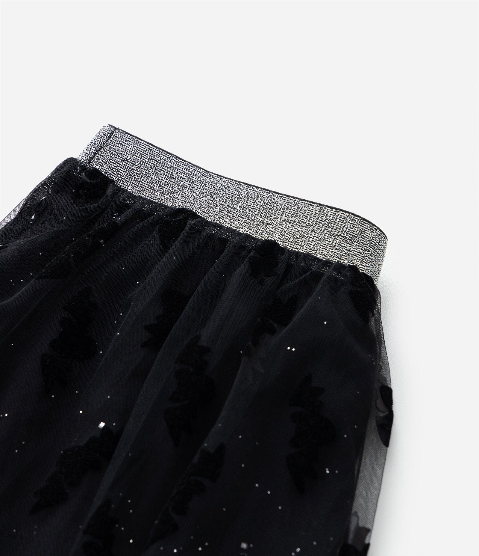 Saia Infantil em Tule com Brilhos e Morceguinhos - Tam 5 a 14 Anos Preto 4