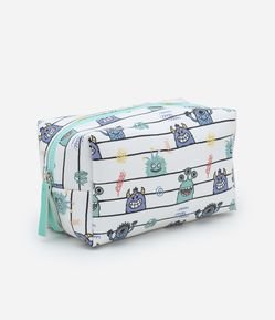 Necessaire Tijolão em PU Estampa de Monstrinhos