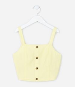 Blusa Cropped Infantil em Viscose com Lastex e Alças Finas - Tam 5 a 14 anos