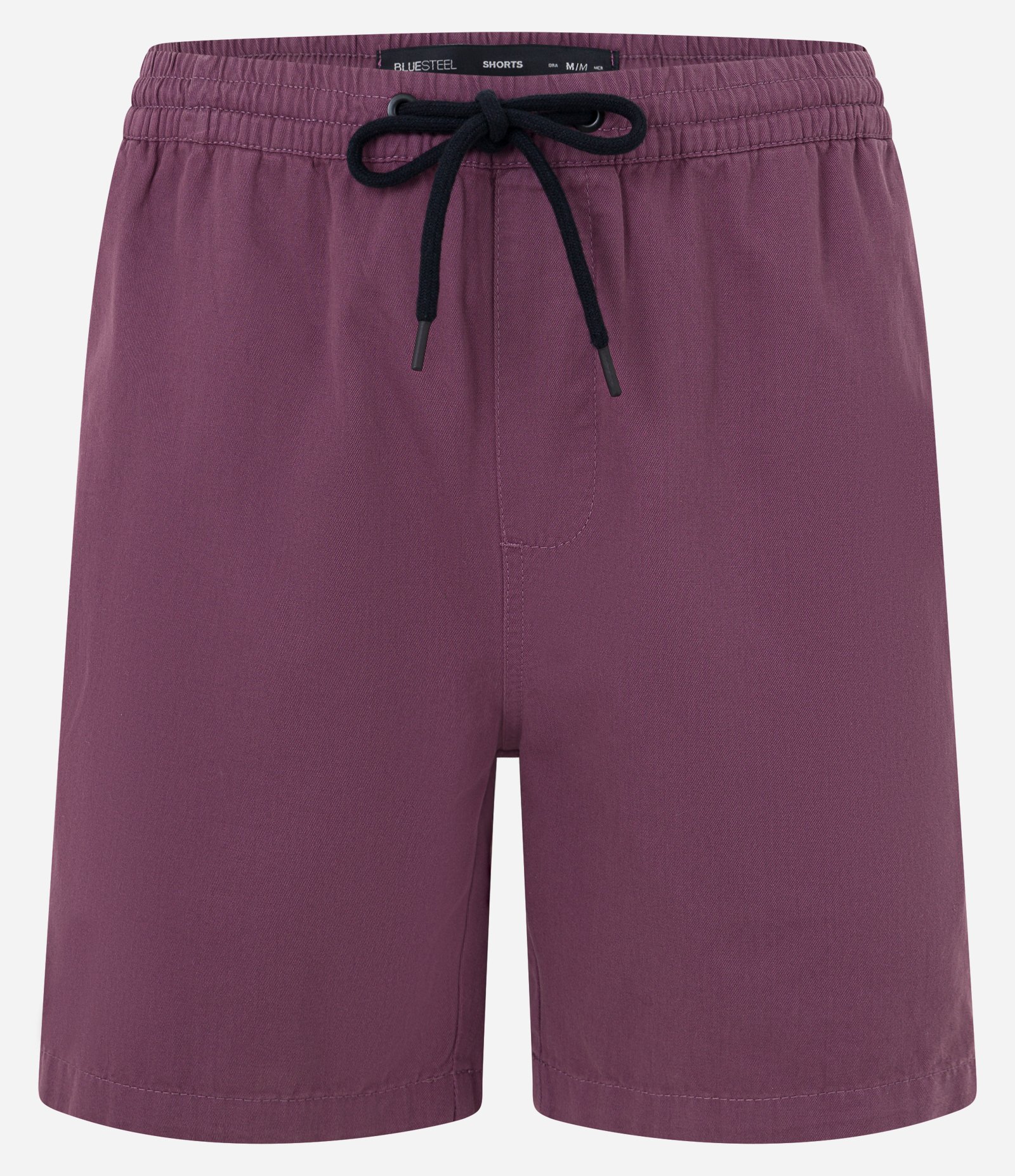 Bermuda Regular em Sarja com Elástico no Cós e Cordão Roxo 1