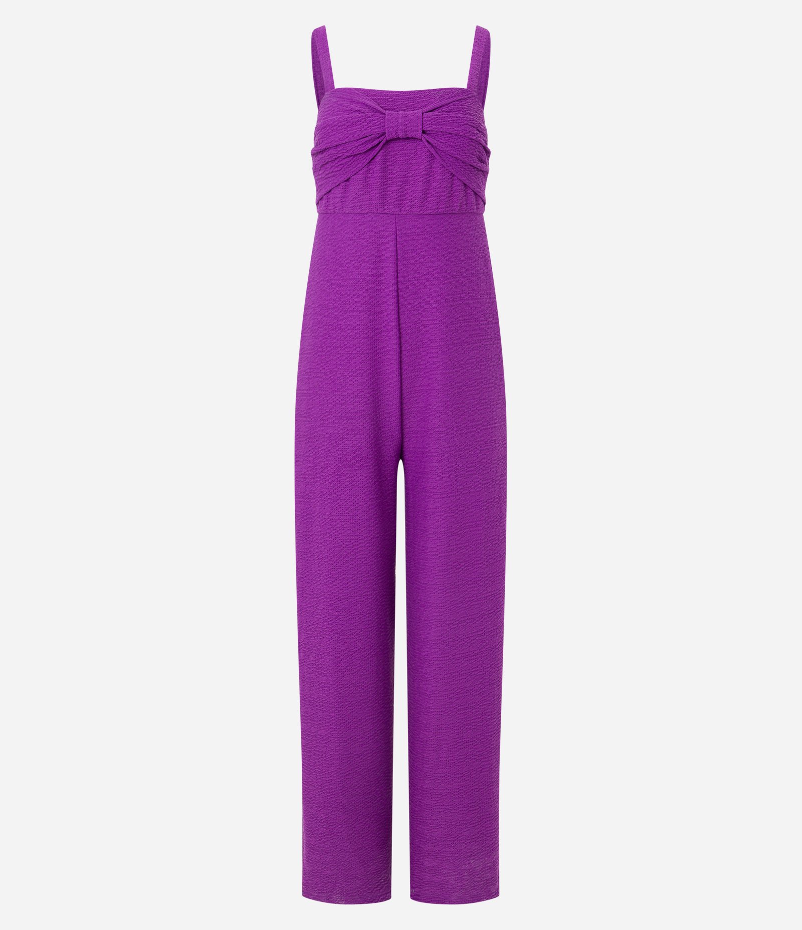 Macacão Pantalona Texturizado com Laço no Busto Roxo 5