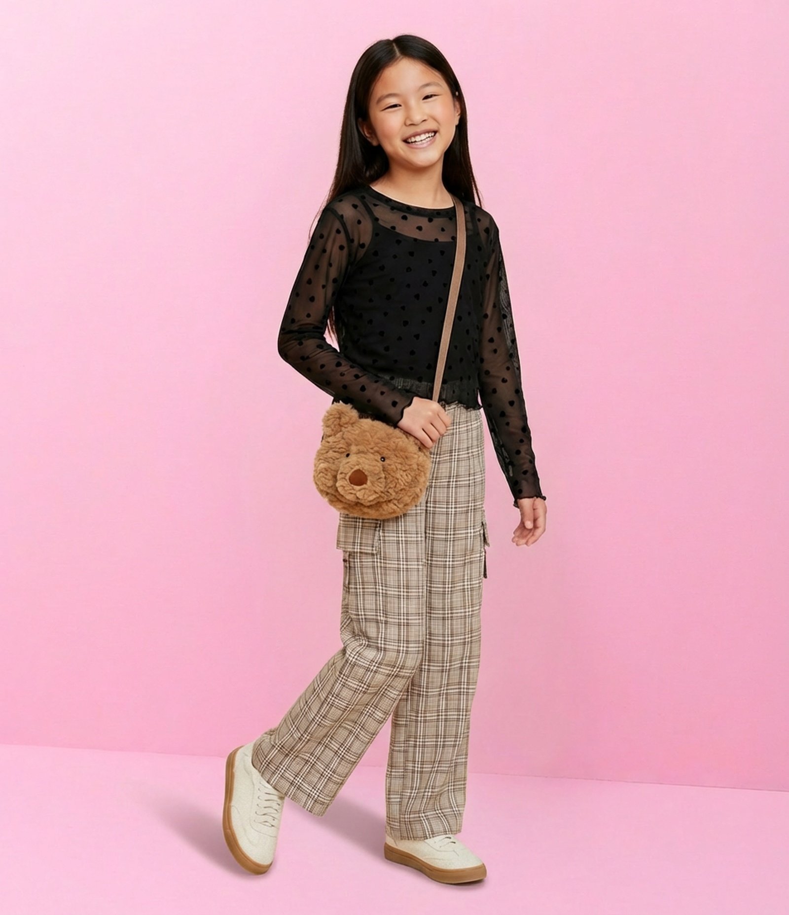 Bolsa Transversal Infantil em Formato de Urso Peludinho - Tam U Marrom 1