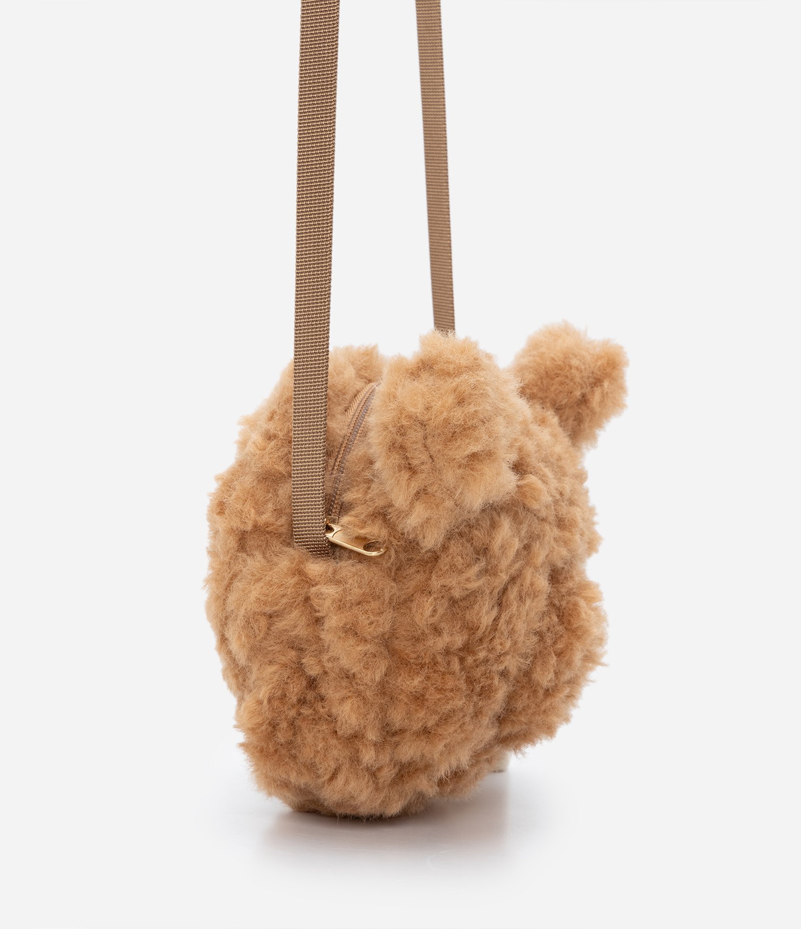 Bolsa Transversal Infantil em Formato de Urso Peludinho - Tam U Marrom 2