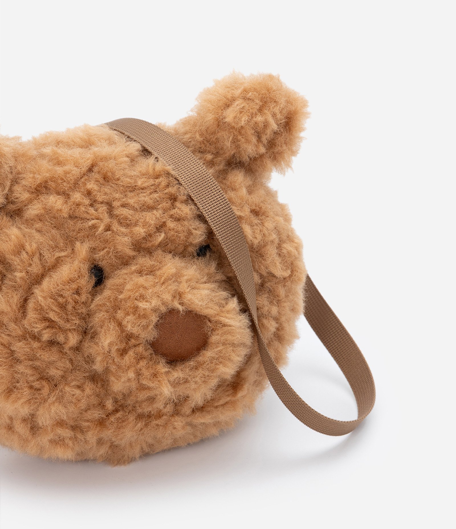 Bolsa Transversal Infantil em Formato de Urso Peludinho - Tam U Marrom 5