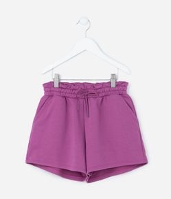 Short Clochard Infantil em Moletinho com Bolso - Tam 5 a 14 Anos