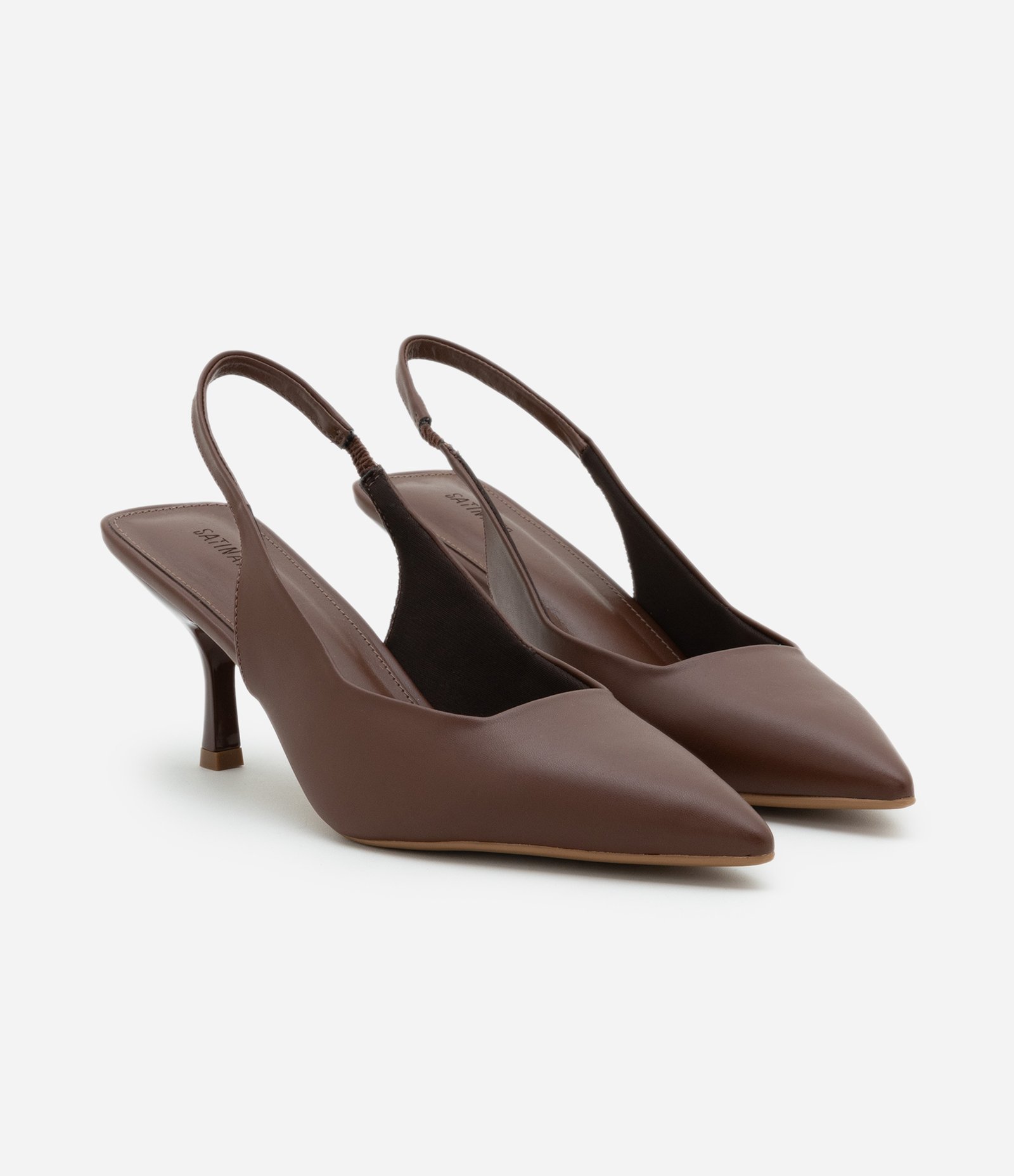 Sapato Scarpin Slingback com Salto Fino 3