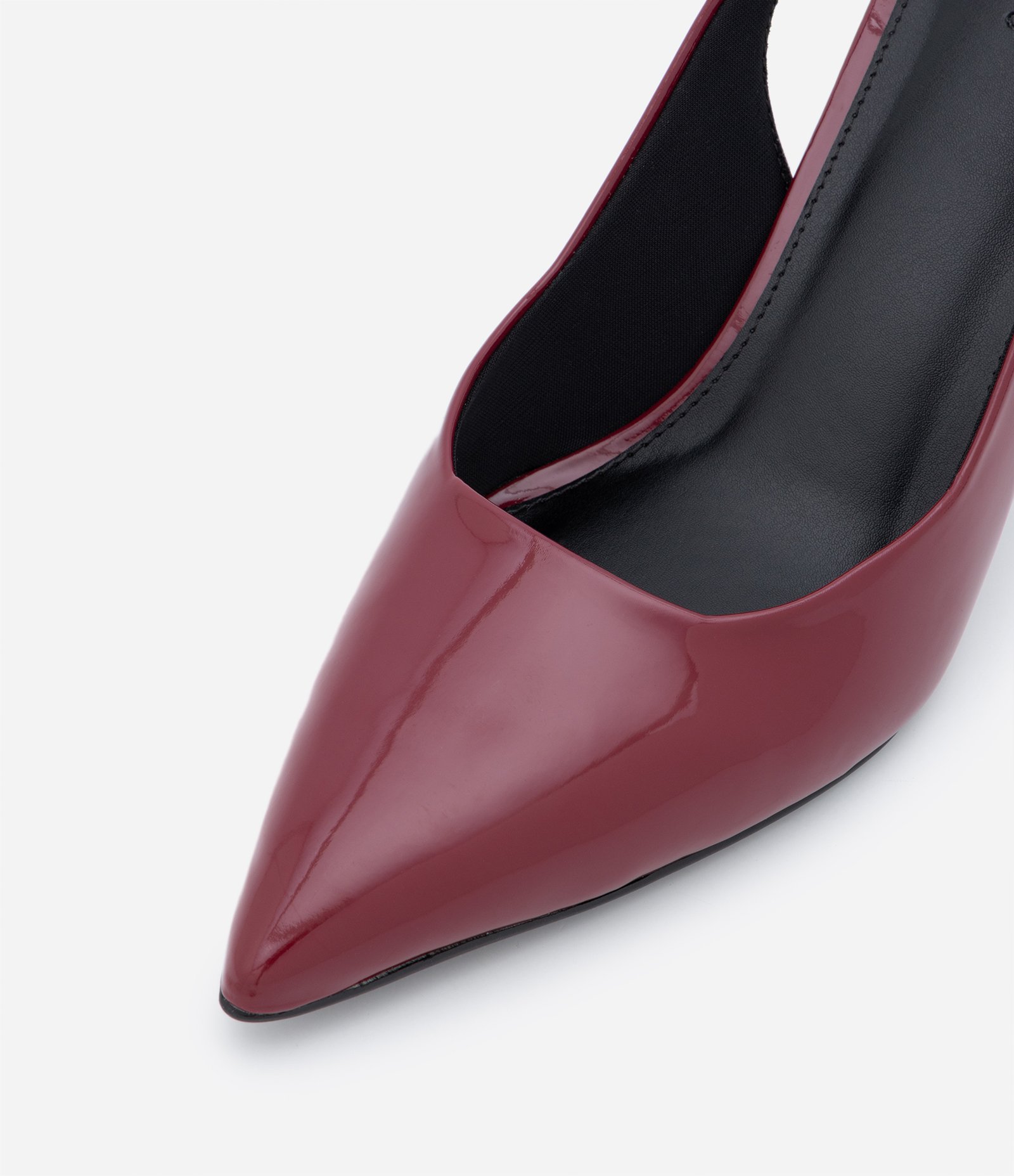 Sapato Scarpin Slingback com Salto Fino Vermelho Vinho 4