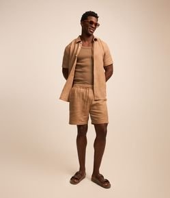 Bermuda em Algodão com Textura Xadrez