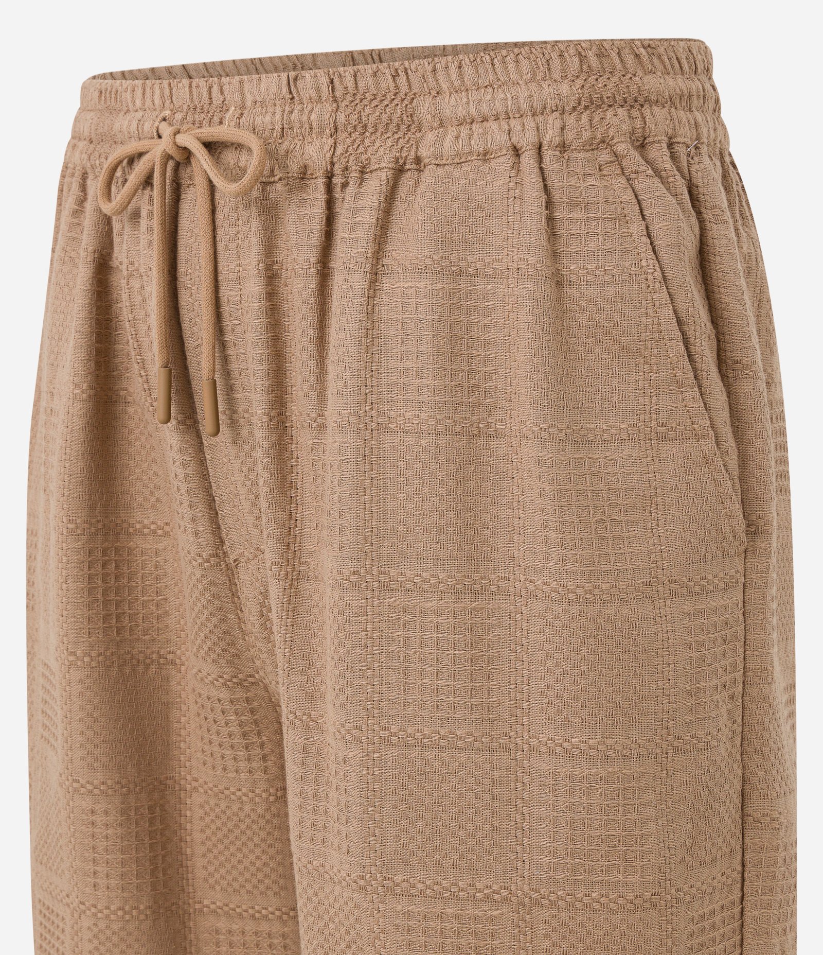 Bermuda em Algodão com Textura Xadrez Marrom 5