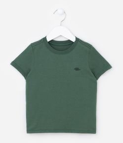 Camiseta Infantil Texturizada com Bordado Dino no Peito - Tam 1 a 5 Anos