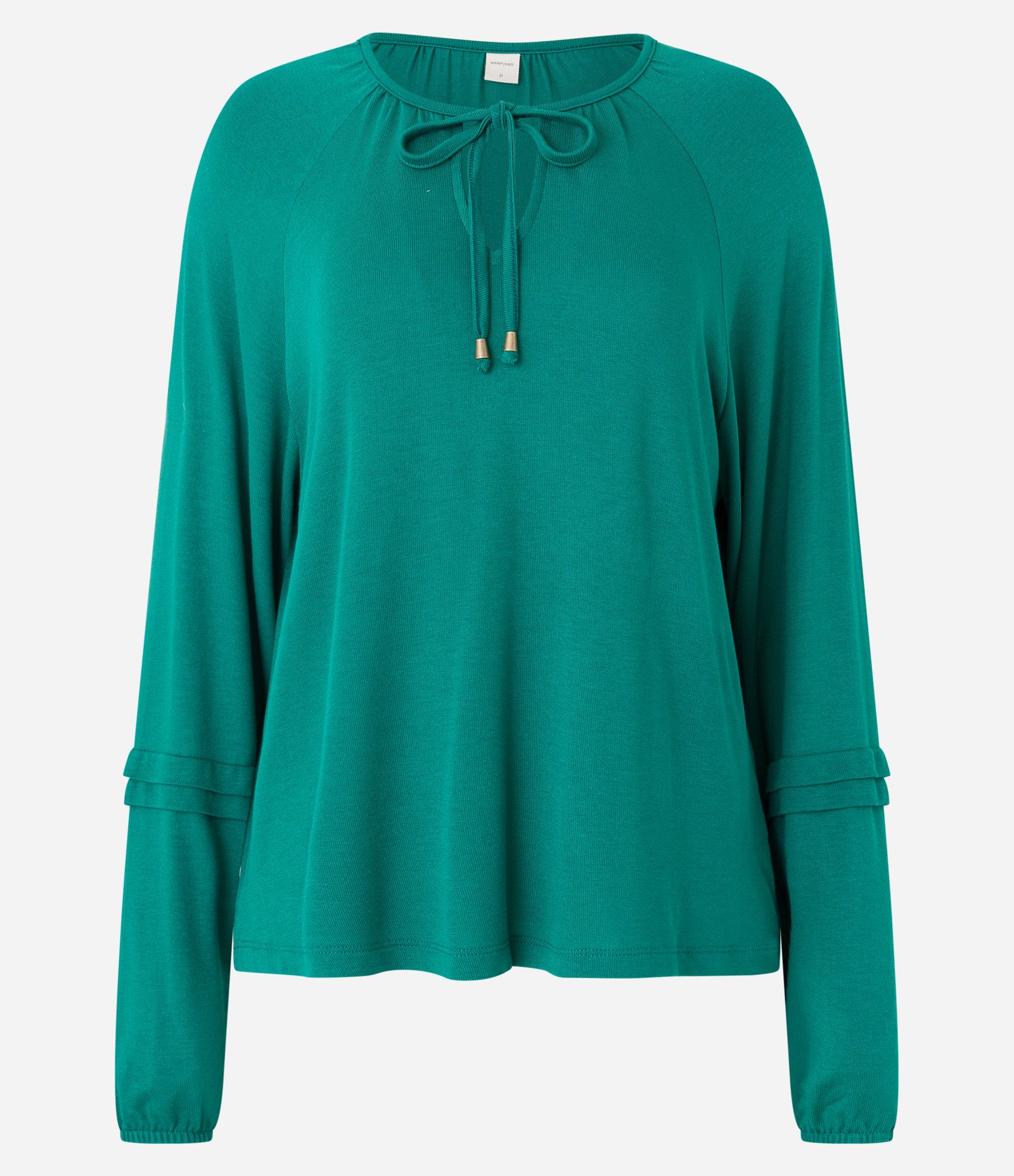 Blusa em Tricô Leve com Detalhe na Manga e Amarração na Gola Verde 5