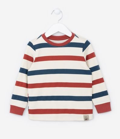 Camiseta Infantil com Estampa de Listras - Tam 1 a 5 anos Menor preço em Camiseta Infantil com Estampa de Listras - Tam 1 a 5 anos