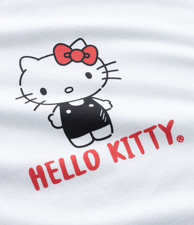 Blusa Cropped em Meia Malha com Estampa Hello Kitty Curve & Plus Size Branco Neve 8