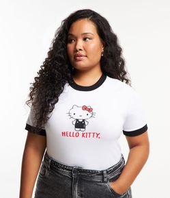 Blusa Cropped em Meia Malha com Estampa Hello Kitty Curve & Plus Size