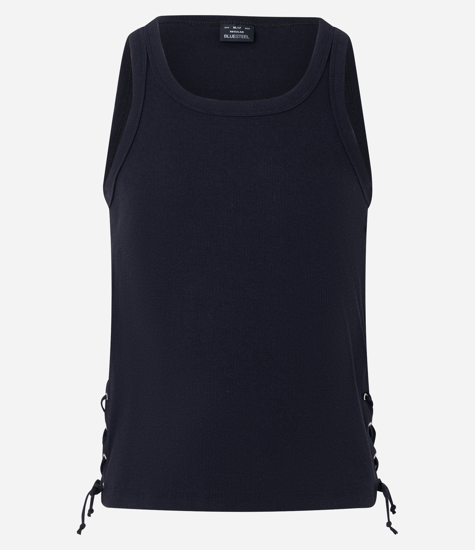 Regata Curta em Ribana com Amarração nas Laterais Preto 6