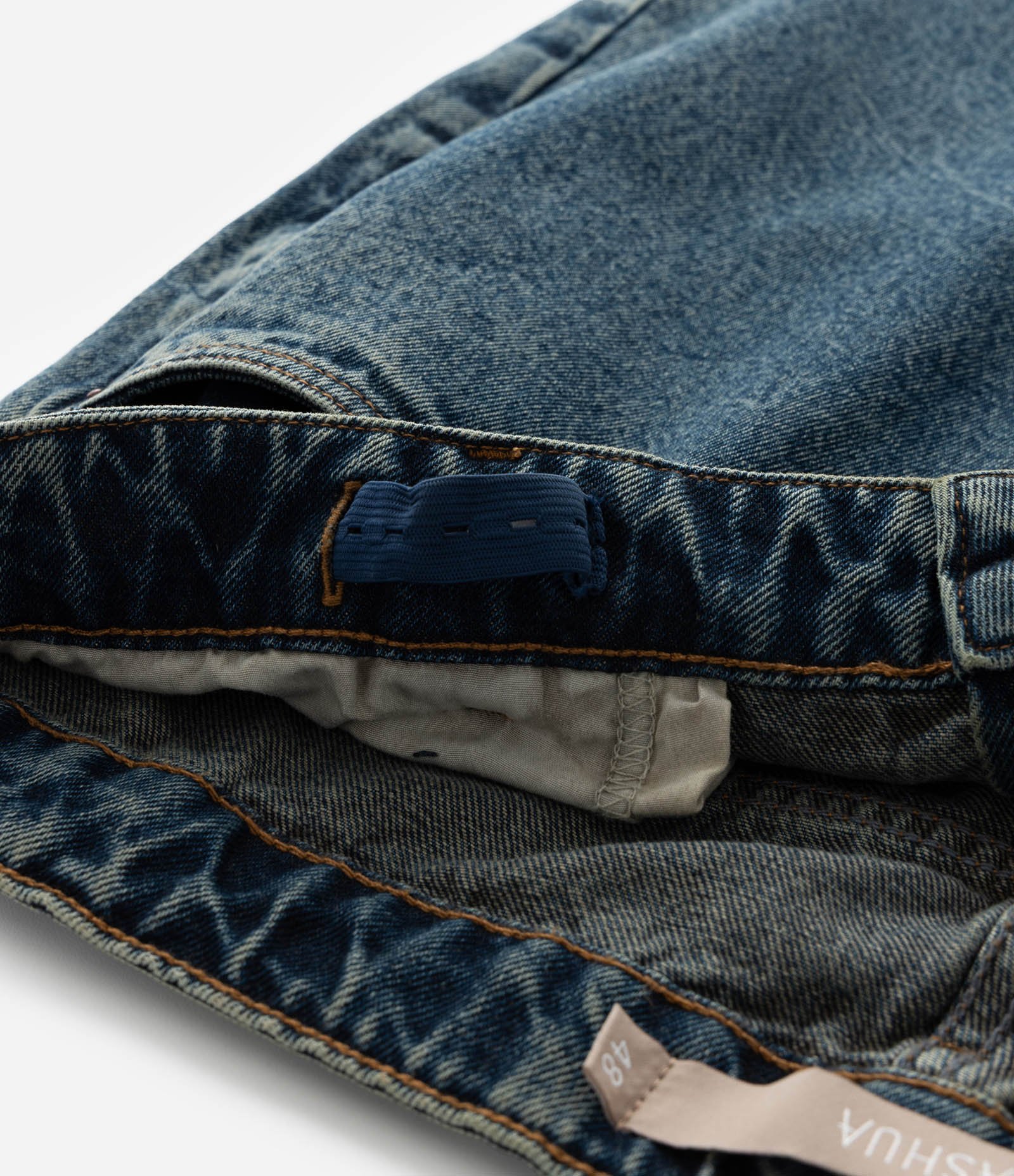 Calça Mom em Jeans Dirty Washed com Barra Dobrada Curve & Plus Size Azul Acinzentado 8