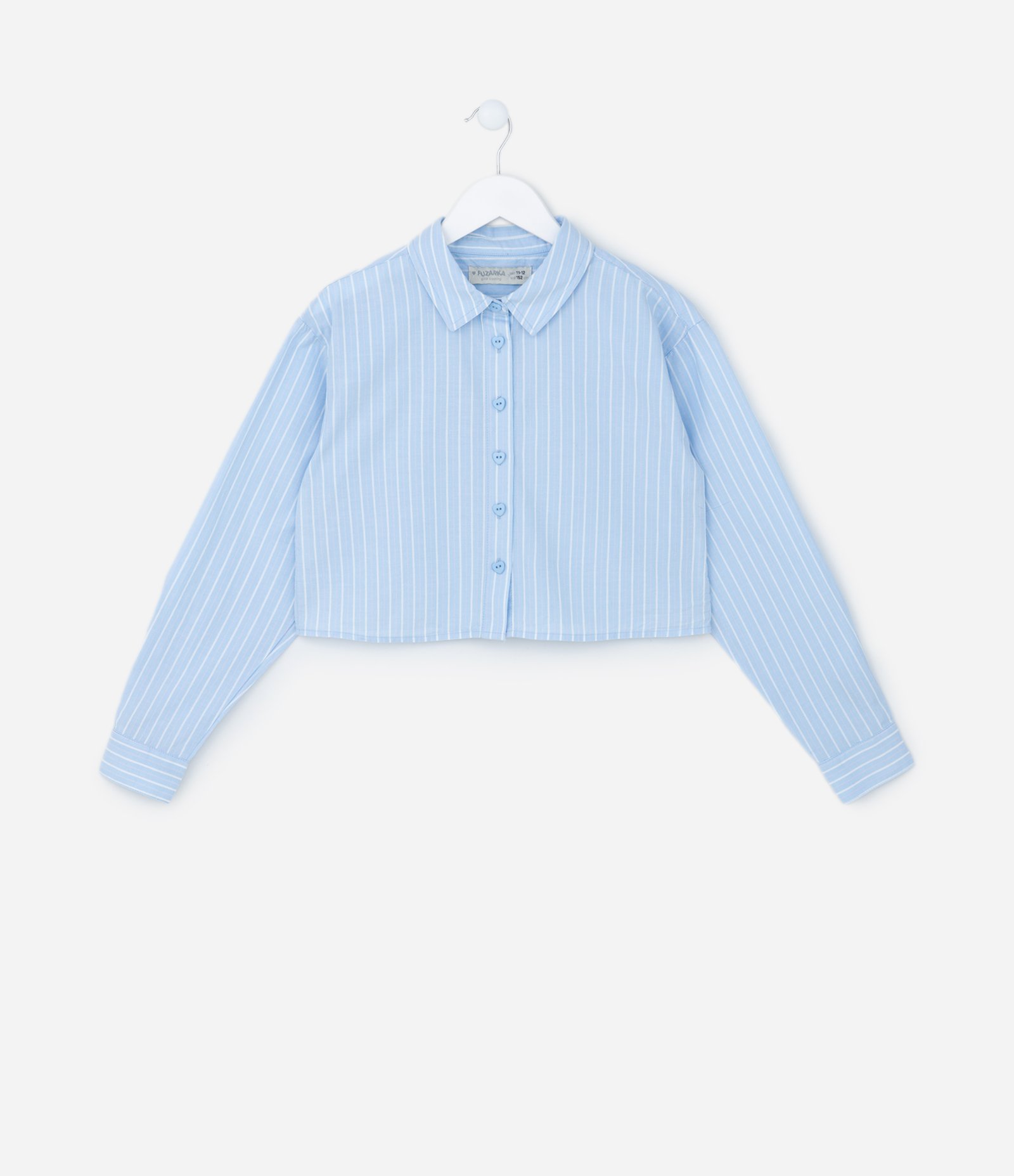 Camisa Infantil Listrada com Patch Love nas Costas - Tam 5 a 14 Anos Azul 2