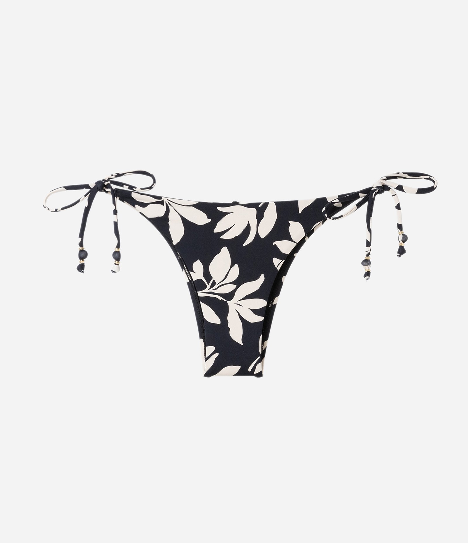 Biquíni Calcinha Lacinho em Poliamida com Estampa Folhagens Preto 5