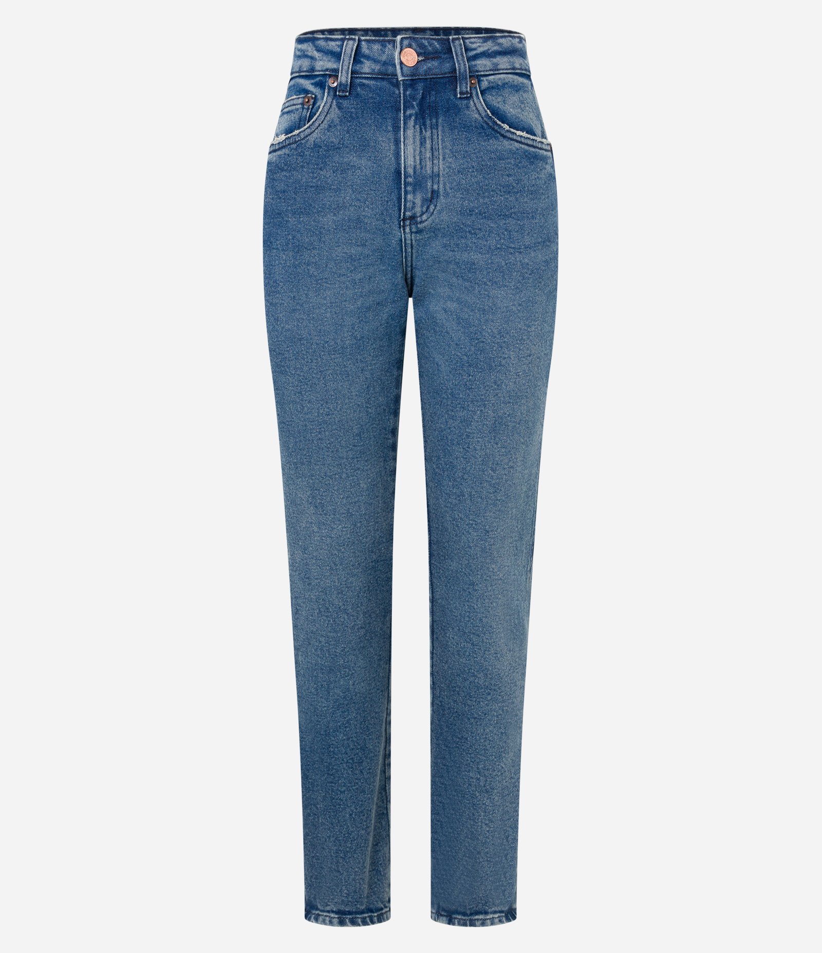 Calça Mom Jeans Elastizada Azul 5