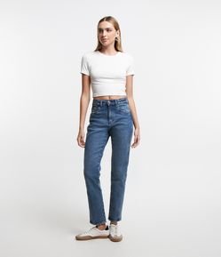 Calça Mom Jeans Elastizada