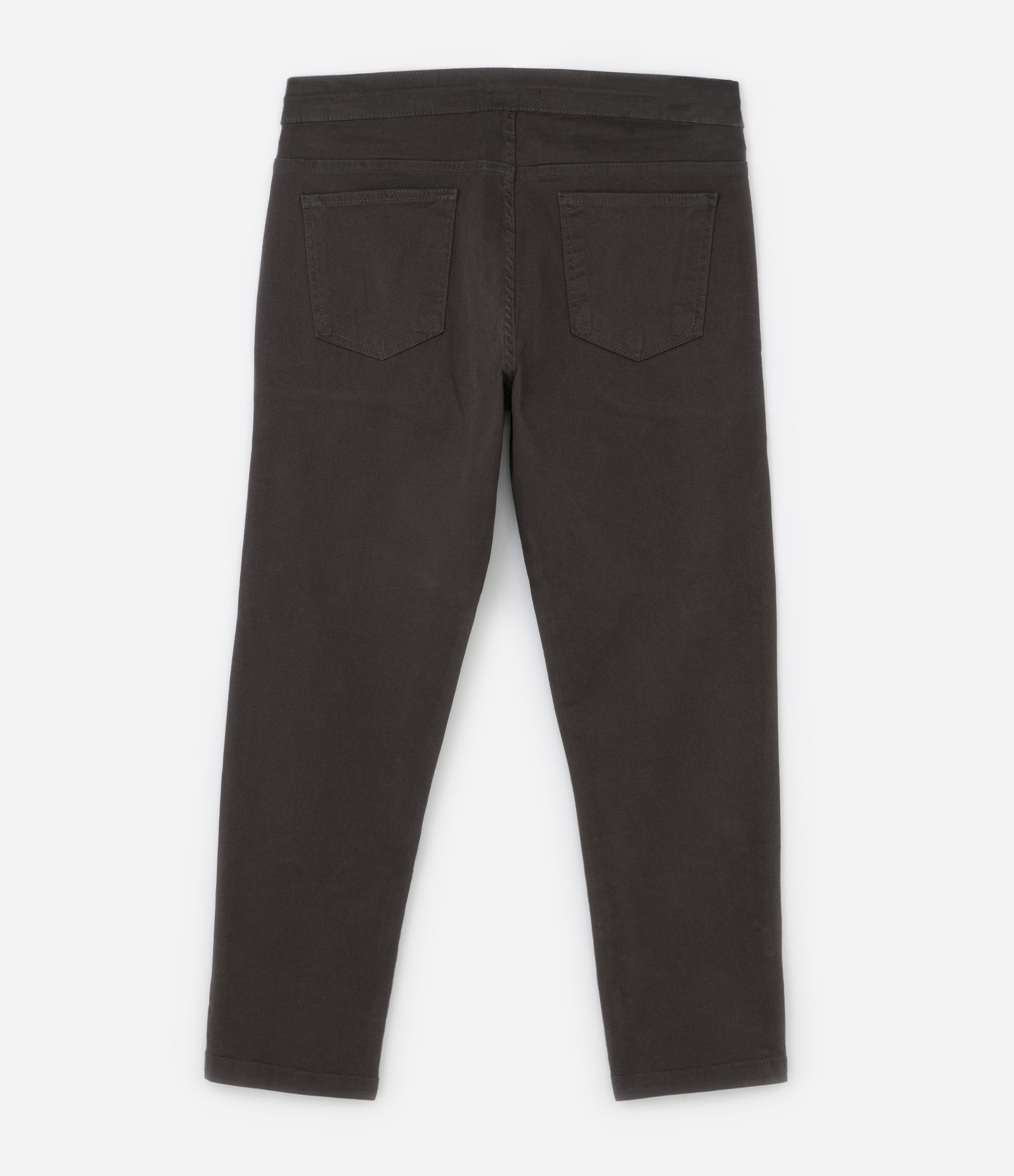 Calça Slim em Sarja com Bolsos Cinza Chumbo 7