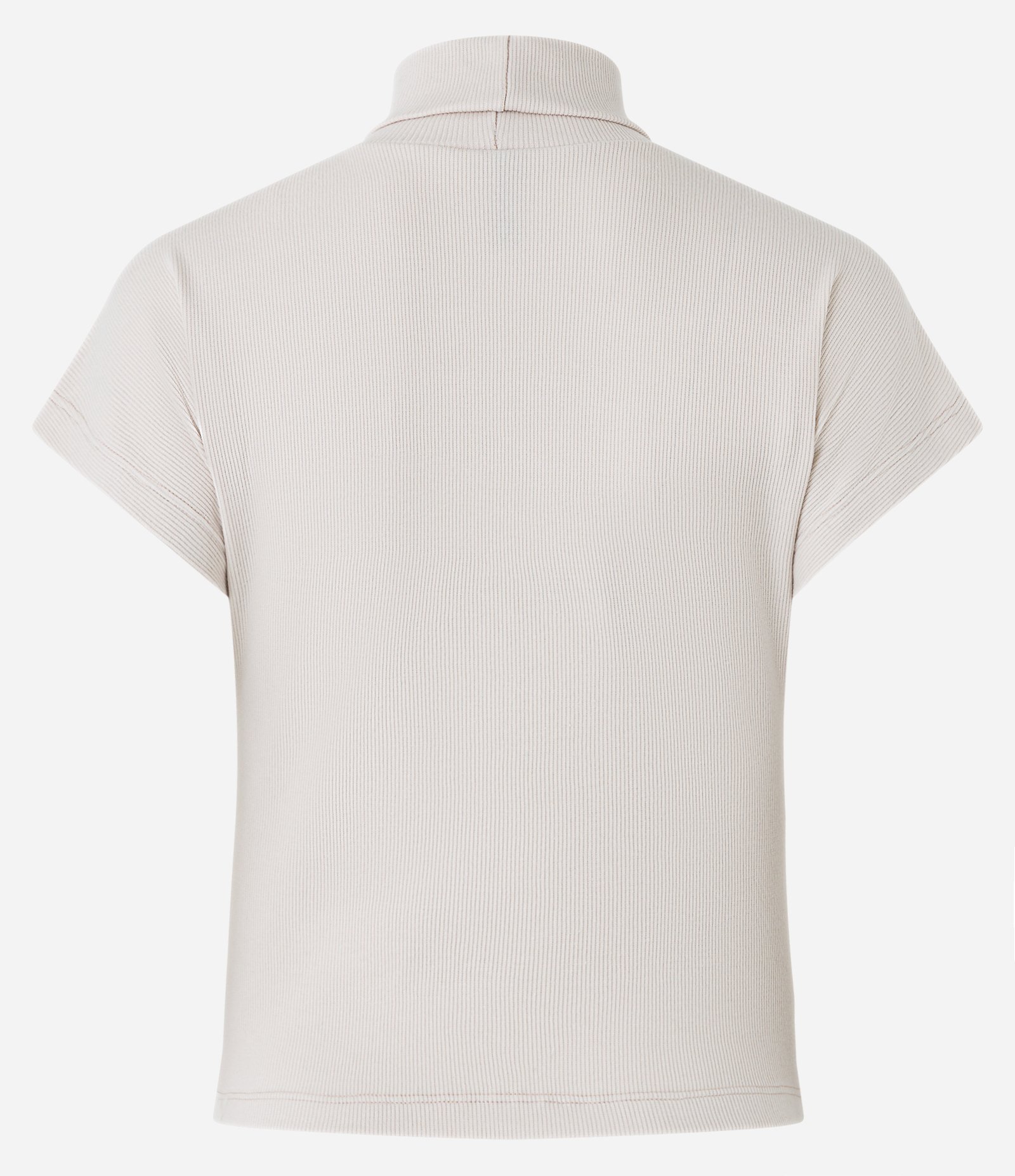 Blusa em Ribana com Gola Alta Bege 7