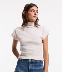 Blusa em Ribana com Gola Alta