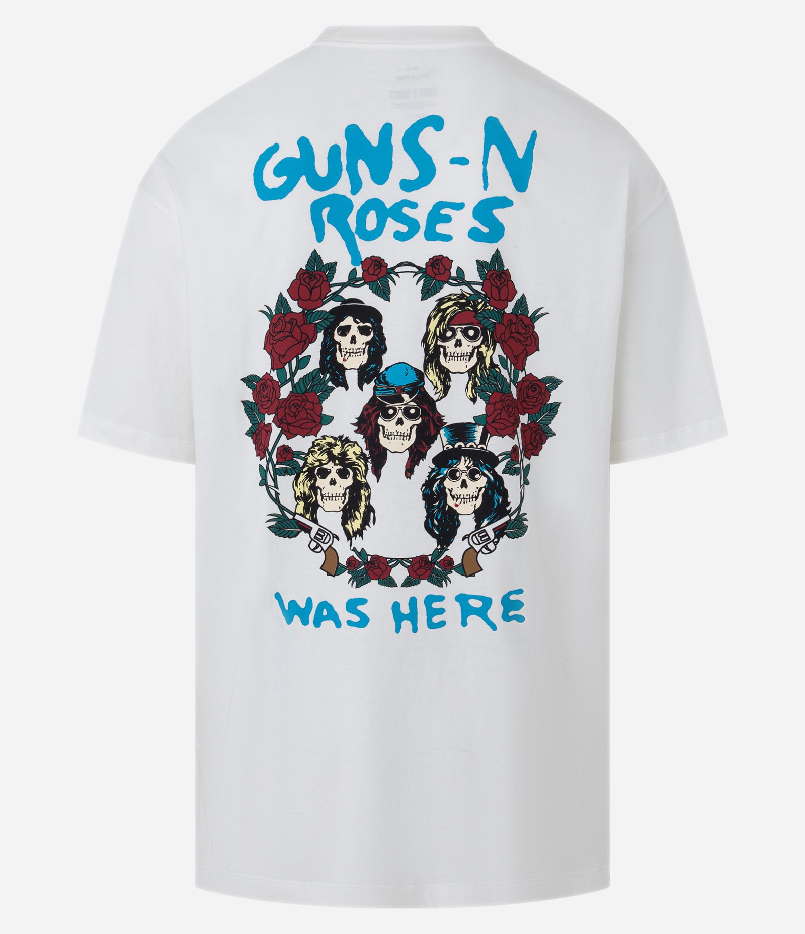 Camiseta Relaxed em Algodão e Estampa Frente e Costas Guns N Roses Branco 7