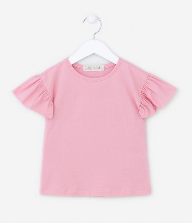 Blusa Infantil com Babadinho na Manga - Tam 1 A 5 anos