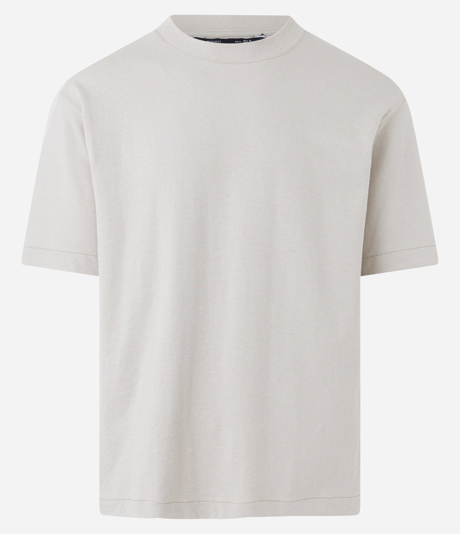 Camiseta Boxy em Suedine com Gola Larga Cinza 6