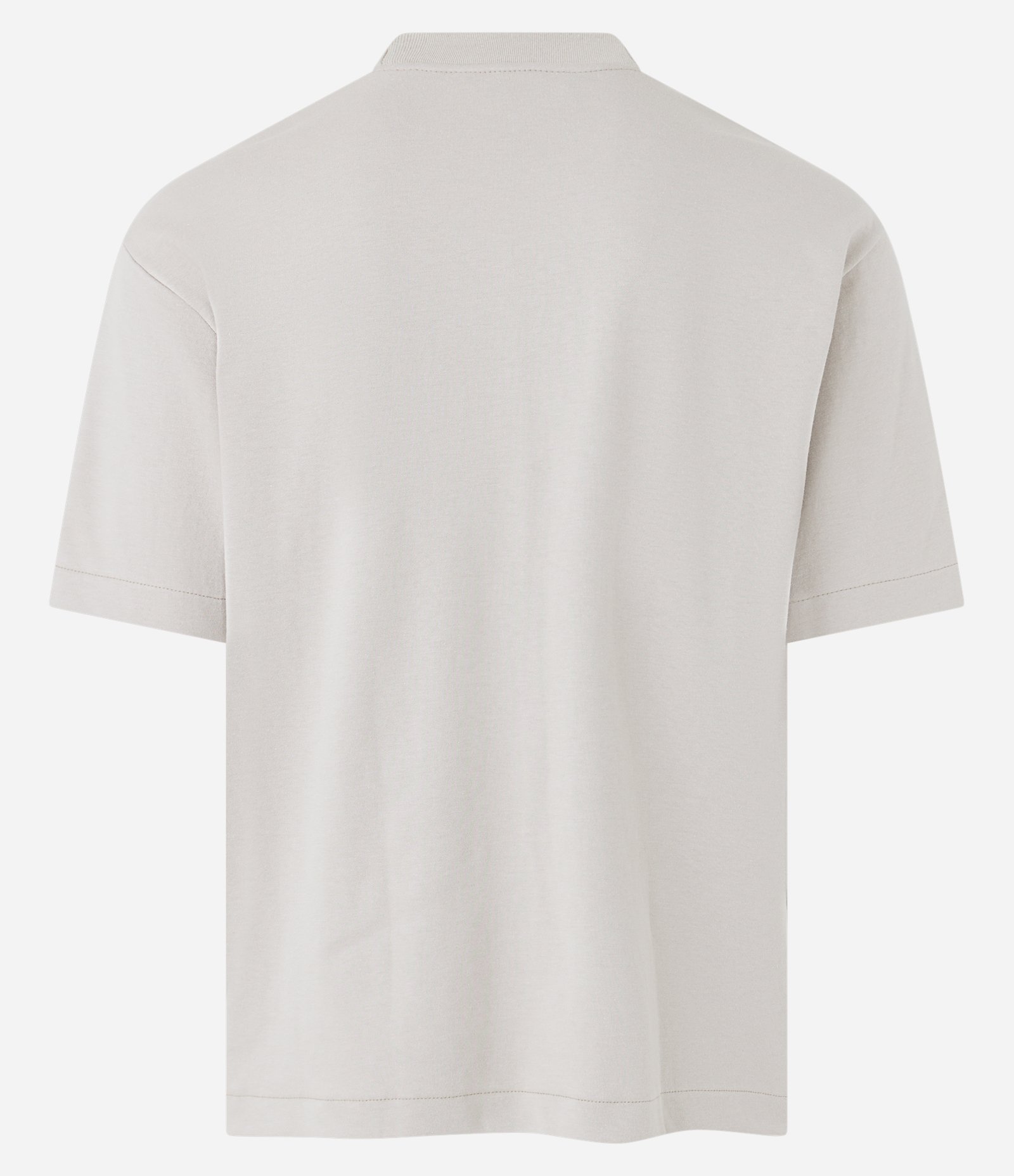 Camiseta Boxy em Suedine com Gola Larga Cinza 7