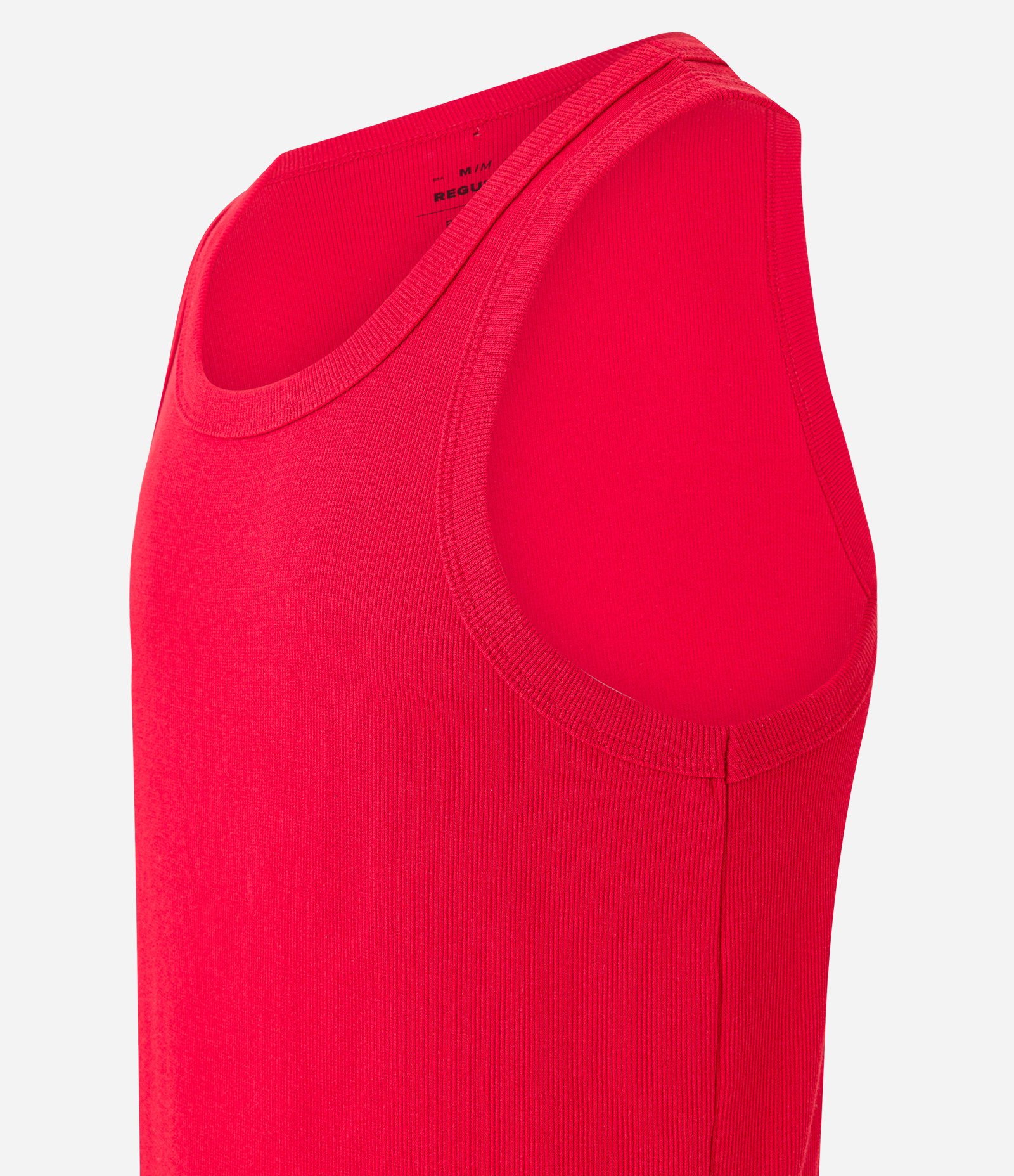 Regata Regular Básica em Ribana de Algodão Vermelho 3
