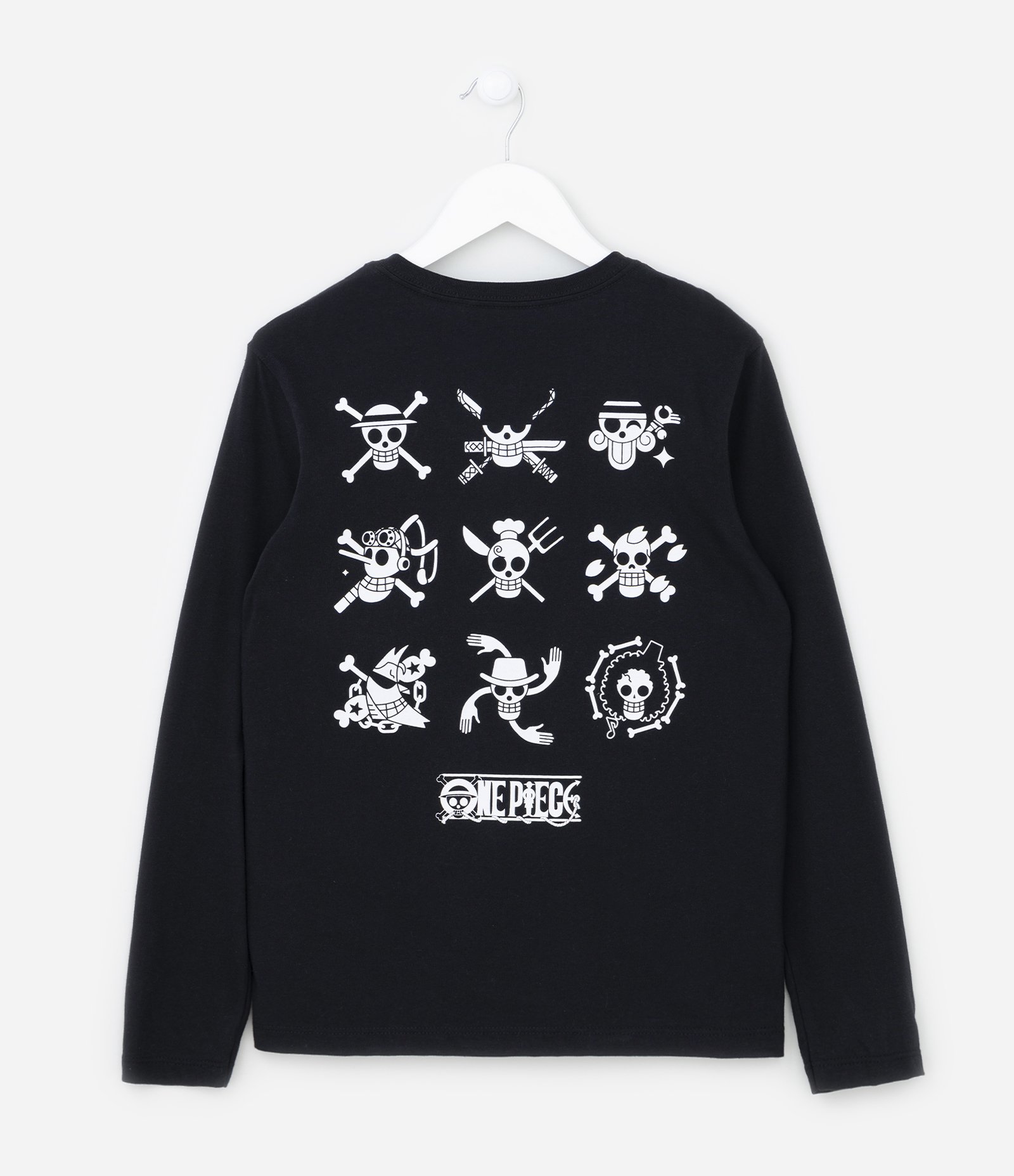 Camiseta Infantil Manga Longa com Estampa dos Chapéus de Palha - Tam 5 a 14 anos Preto 2