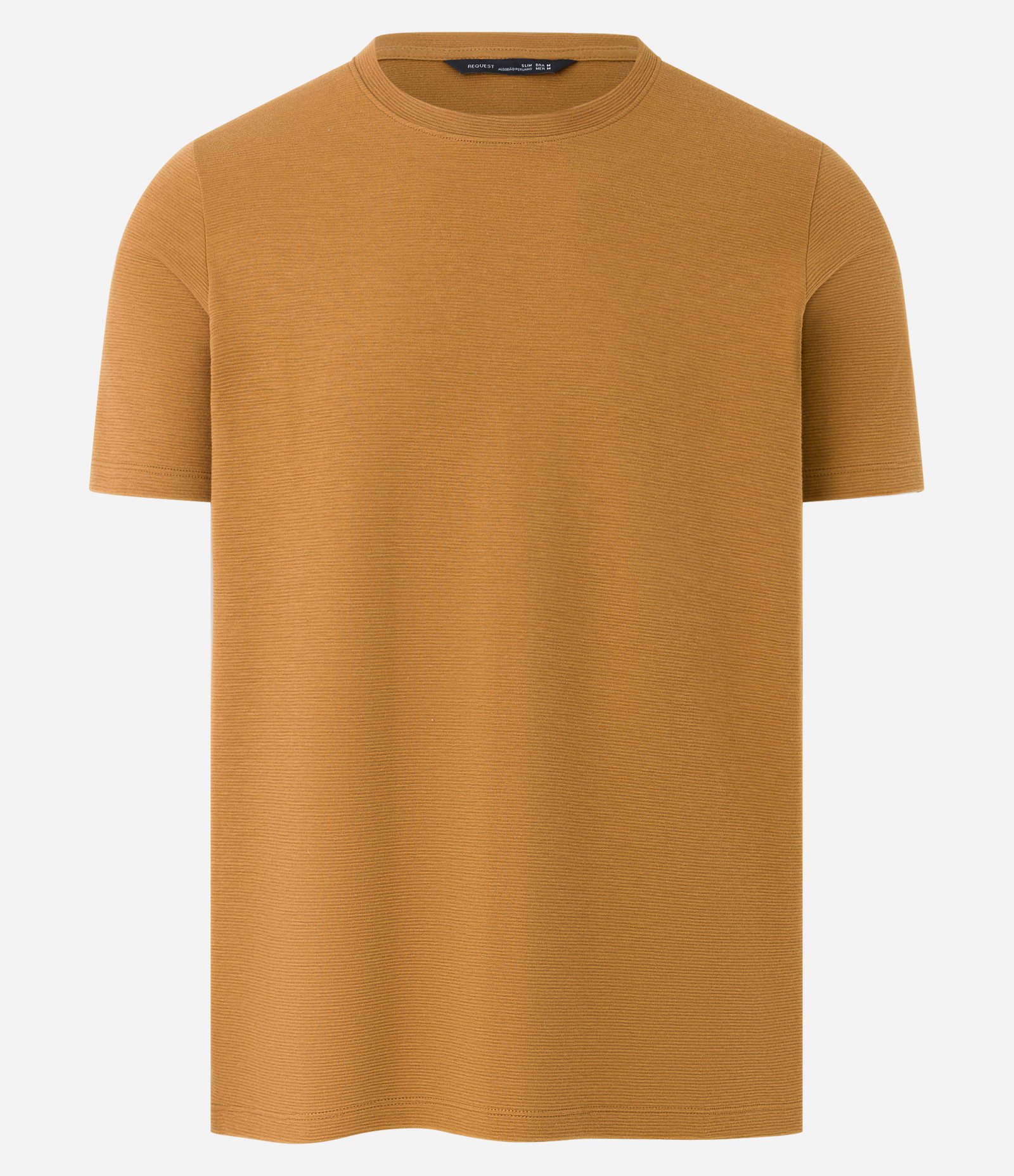 Camiseta Slim em Algodão Peruano com Textura Canelada Amarelo Queimado 5