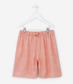 Bermuda de Banho Infantil com Estampa de Coqueiros - Tam 5 a 14 anos