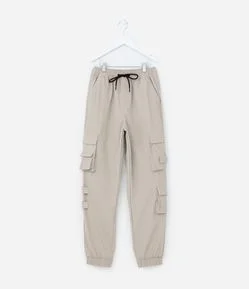 Calça Infantil com Bolsos Cargo e Velcro - Tam 5 a 14 Anos