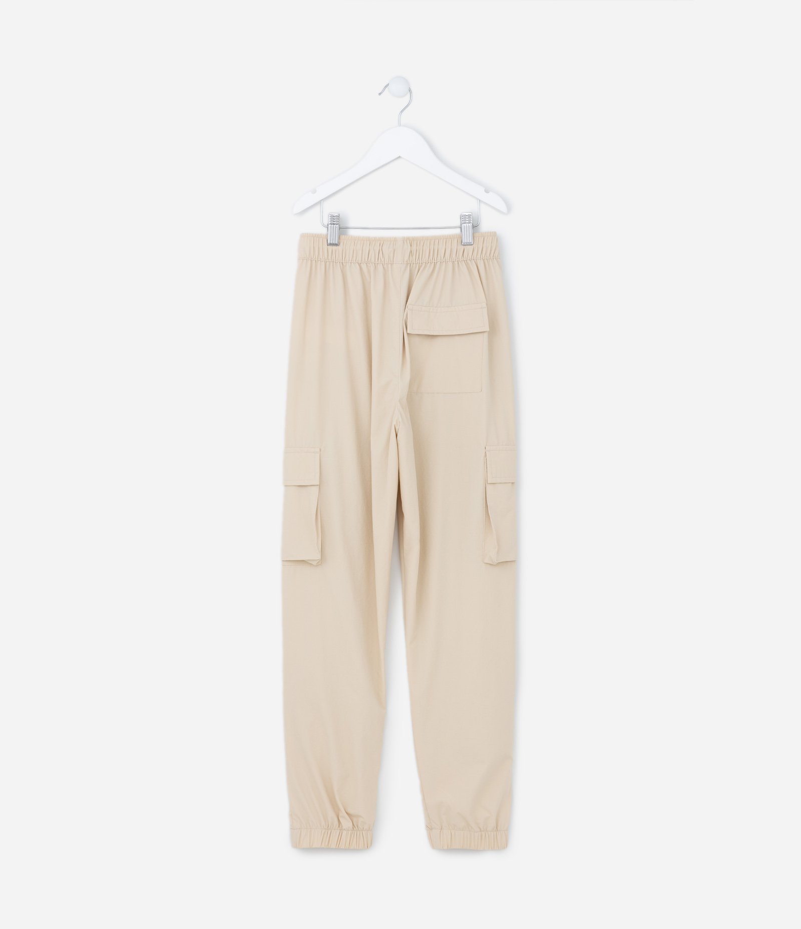 Calça Jogger Infantil com Bolso Cargo - Tam 5 a 14 Anos Bege 2
