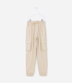 Calça Jogger Infantil com Bolso Cargo - Tam 5 a 14 Anos