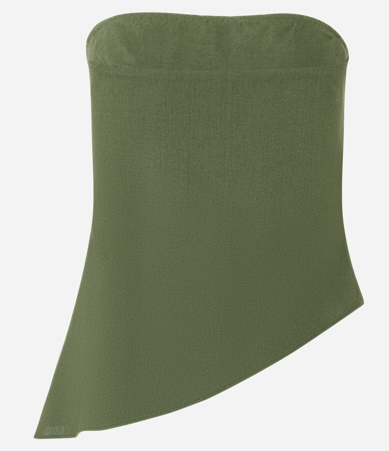 Blusa Tomara que Caia em Linho com Barra Assimétrica Verde 6
