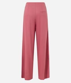 Calça Reta em Viscolinho com Pregas