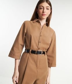 Cinto Médio com Fivela de Banho Misto e Ponteira