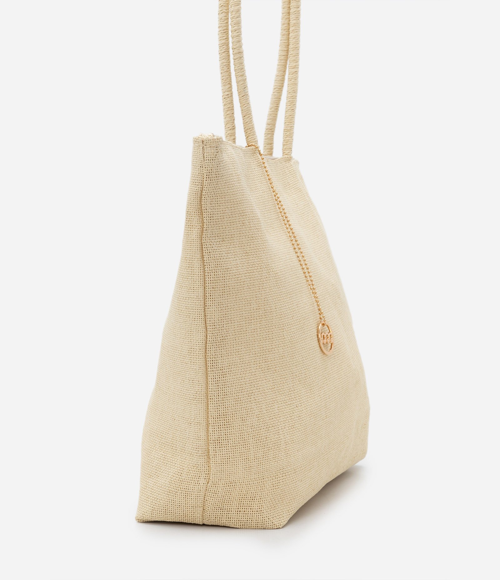 Bolsa de Praia Grande com Alças Finas e Nécessaire Bege 4